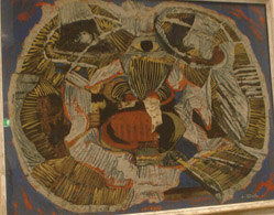 Paesaggio o Forma mitologica, forma astratto-biomorfa (dipinto, opera isolata) di Tavella Aldo (sec. XX)