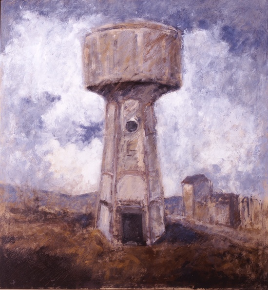 Torre d'acqua n.2 (dipinto) di Butturini Simone (sec. XXI)