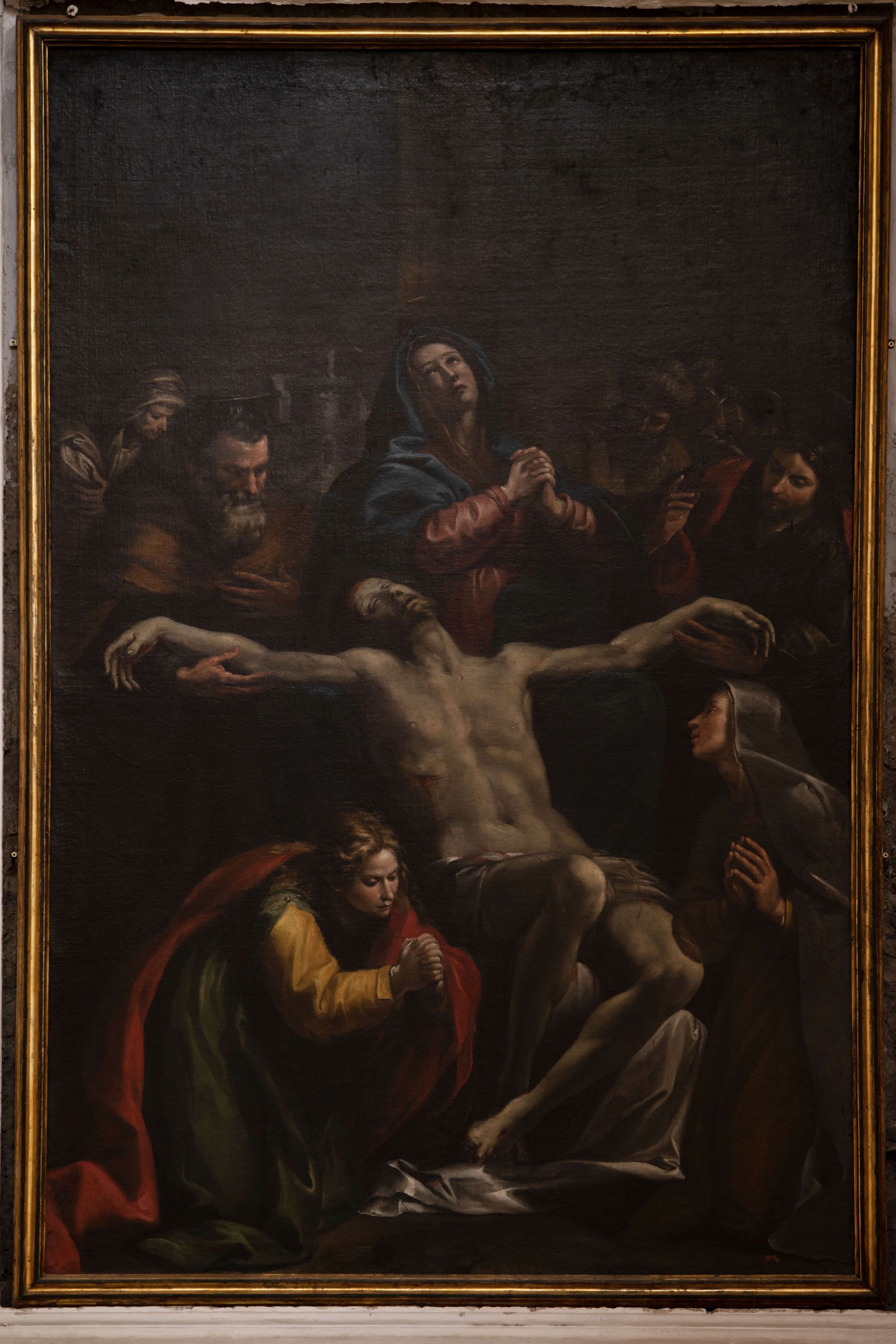 Deposizione, deposizione di cristo (pala d'altare) di Di Maria Francesco (metà sec. XVII)