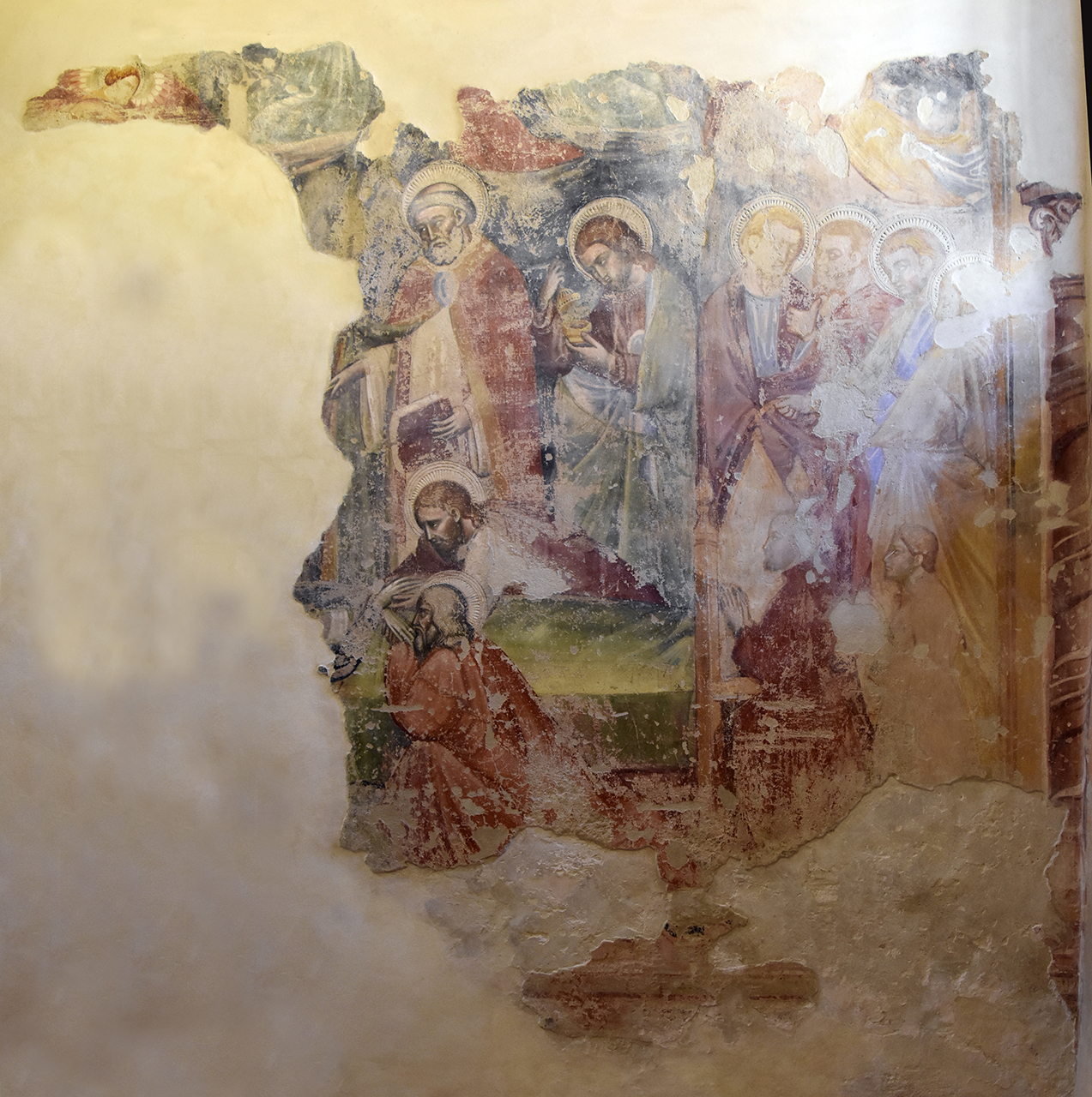 transito della Madonna e committenti (dipinto, frammento) di Mazzaforte Giovanni di Corraduccio (attribuito) (XV)