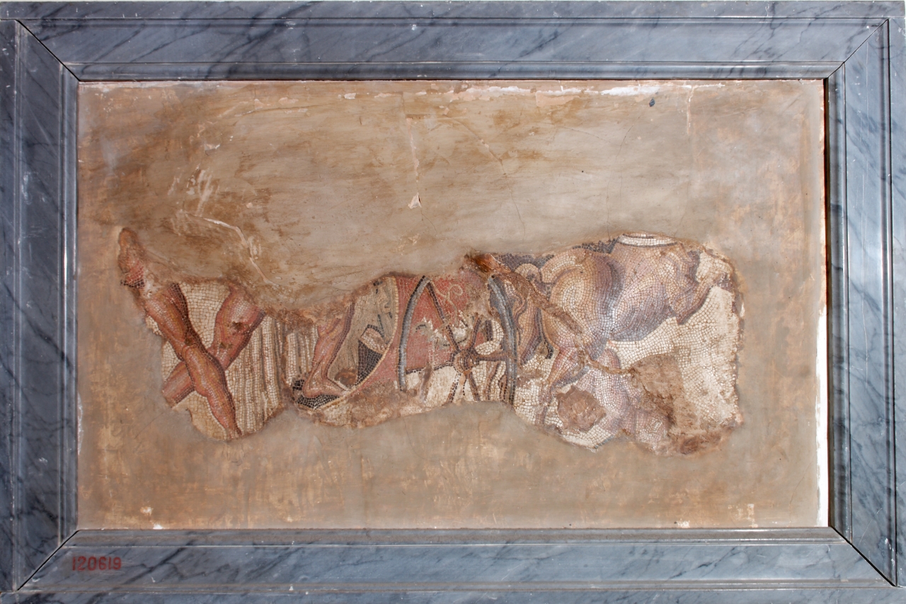 Ratto delle Leucippidi (mosaico/ pavimentale, emblema) (seconda metà SECOLI/ II a.C)