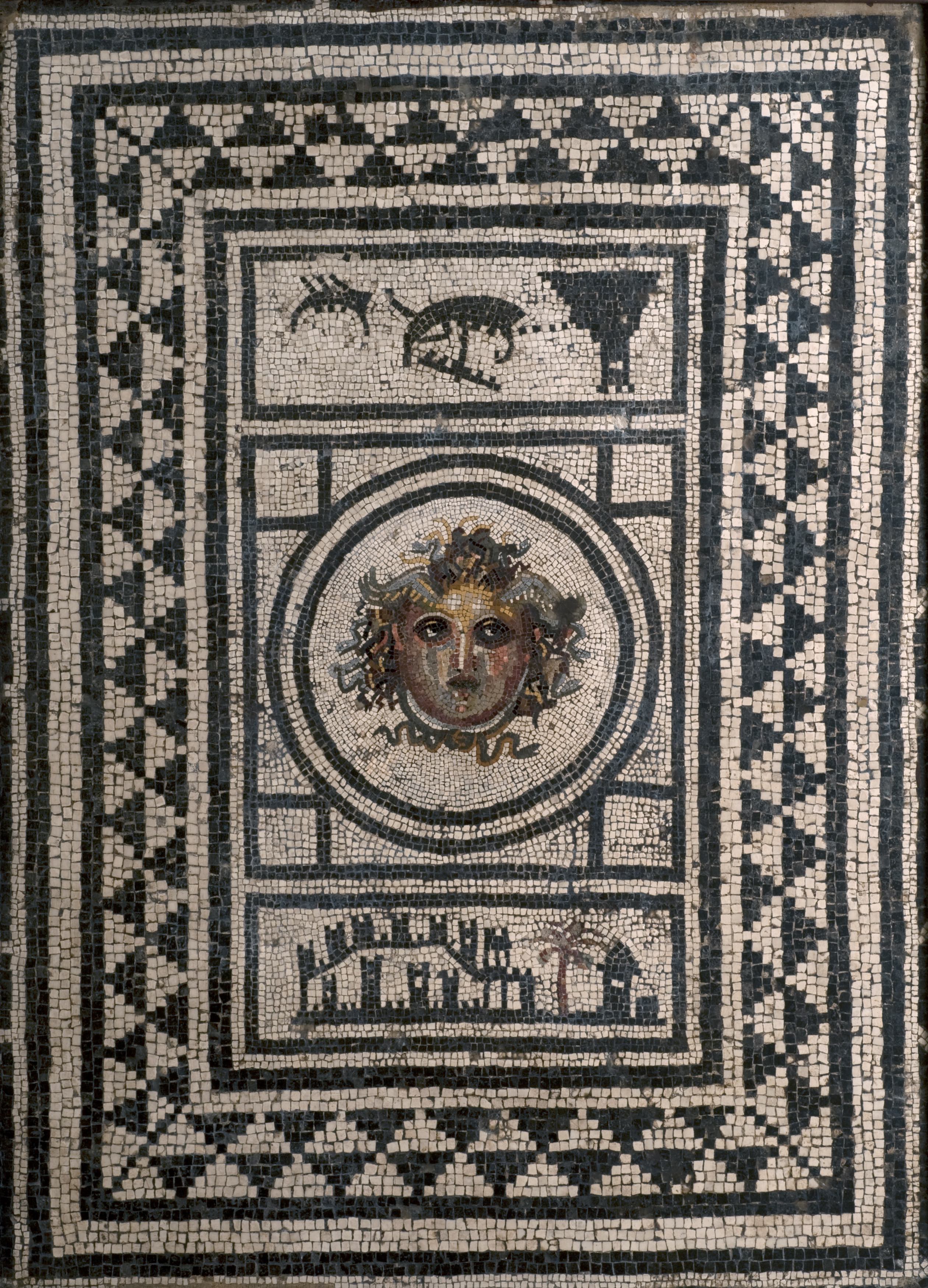 testa di Medusa (mosaico/ pavimentale) (prima metà SECOLI/ I)