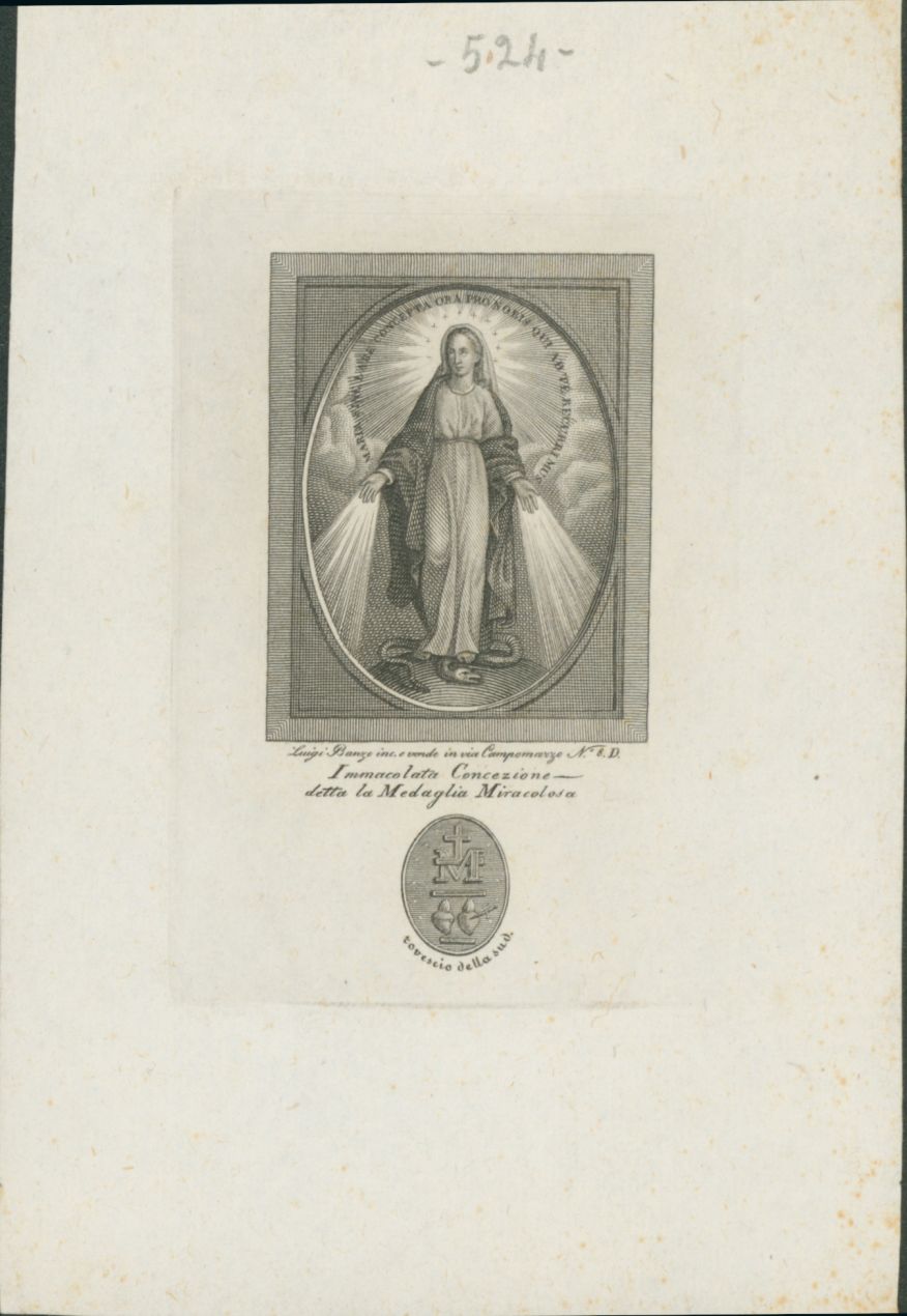 Immacolata Concezione detta la Medaglia Miracolosa (stampa) di Banzo, Luigi (XIX)