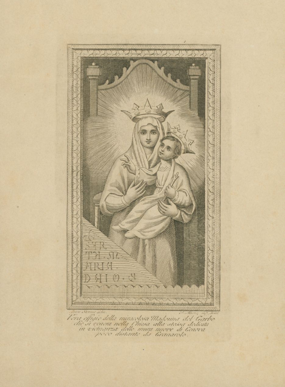 Vera effigie della miracolosa Madonna del Garbo (stampa) - ambito Italia nord-occidentale (XIX)