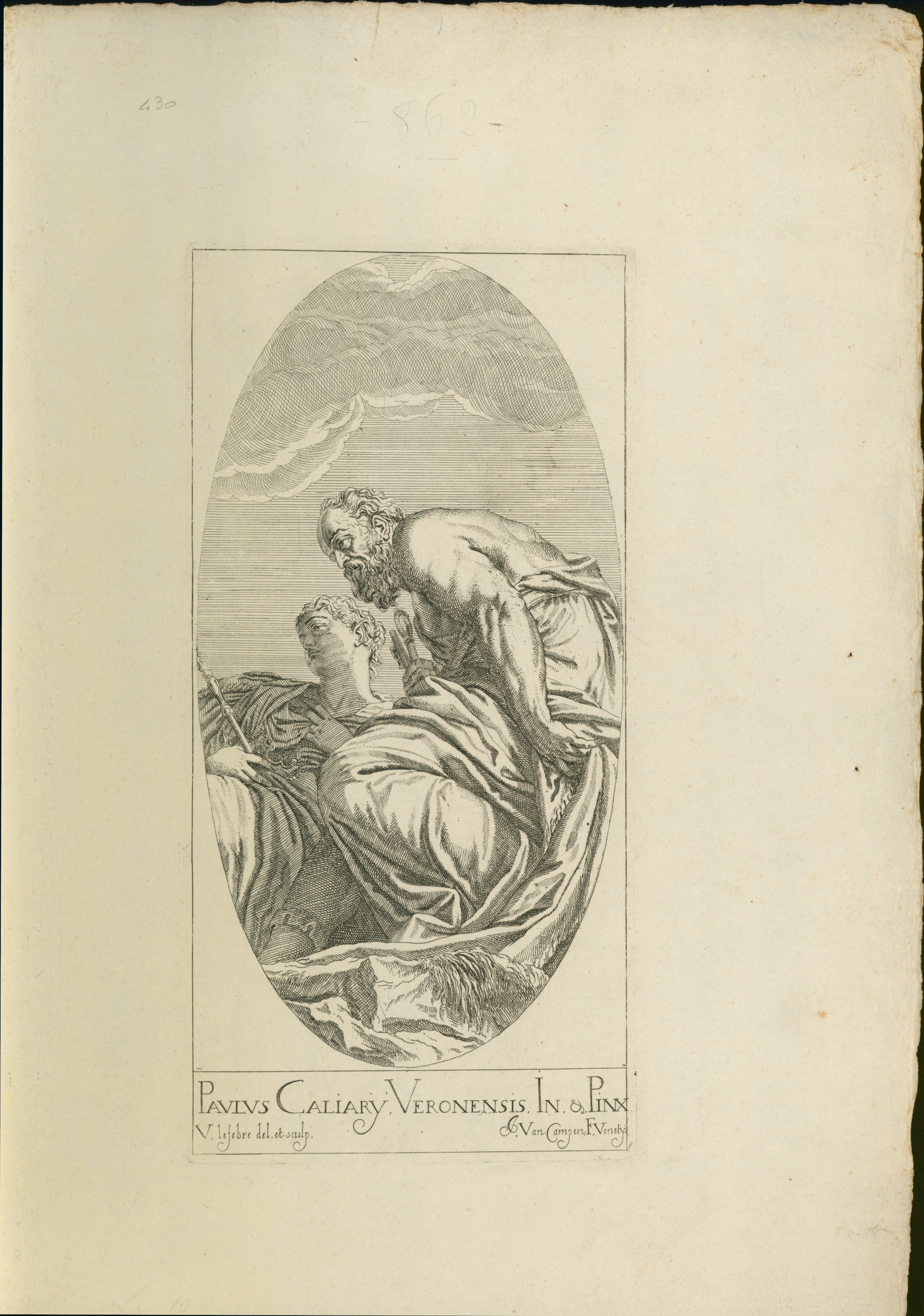 Giano e Giunone (stampa) di Zelotti, Giovanni Battista, Lefebre, Valentin (ultimo quarto XVII)