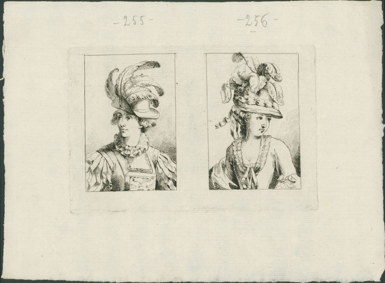 Due figure a mezzobusto (stampa) di Novelli, Francesco (attribuito) (fine/ inizio XVIII/XIX)