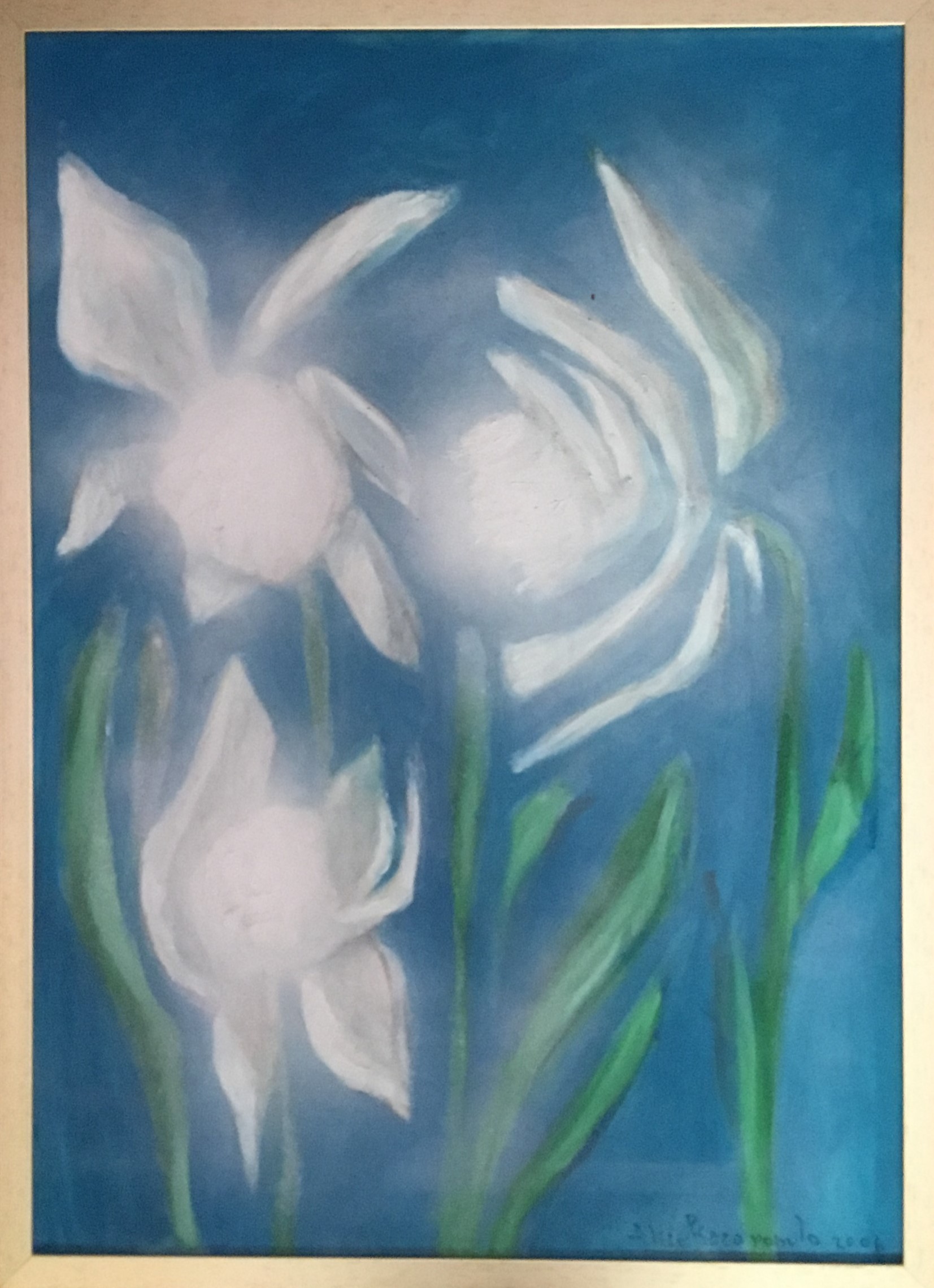 Orchidee, Composizione floreale (dipinto, opera isolata) di Alice Psacaropulo (attribuito) - ambito Italia nord-orientale (XXI)