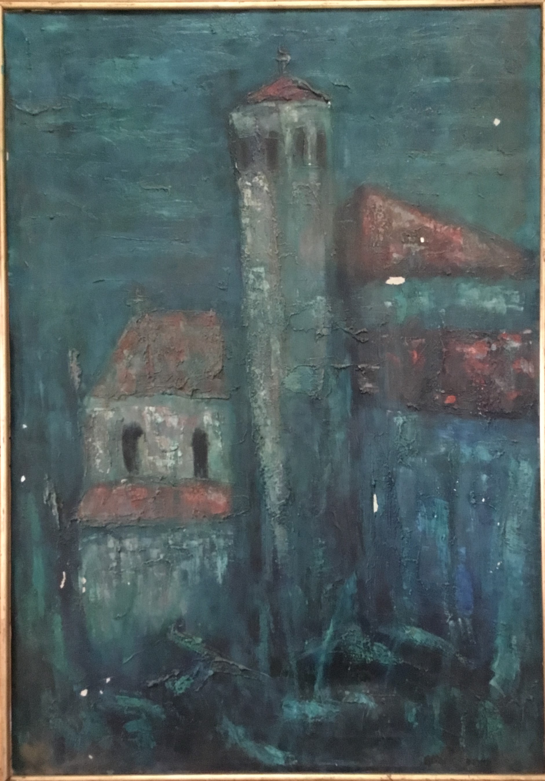 La Cattedrale sommersa, Veduta onirica di Cattedrale sommersa (dipinto, opera isolata) di Alice Psacaropulo (attribuito) - ambito Italia nord-orientale (seconda metà XX)