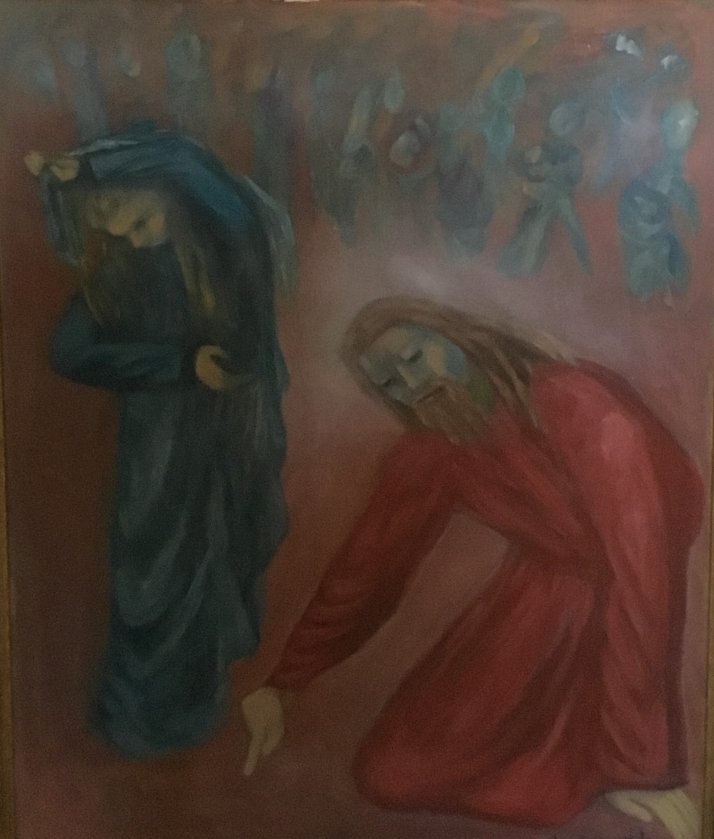 Cristo e l'adultera, Episodio neotestamentario (Giovanni) (dipinto, opera isolata) di Alice Psacaropulo (attribuito) - ambito Italia nord-orientale (inizio XXI)