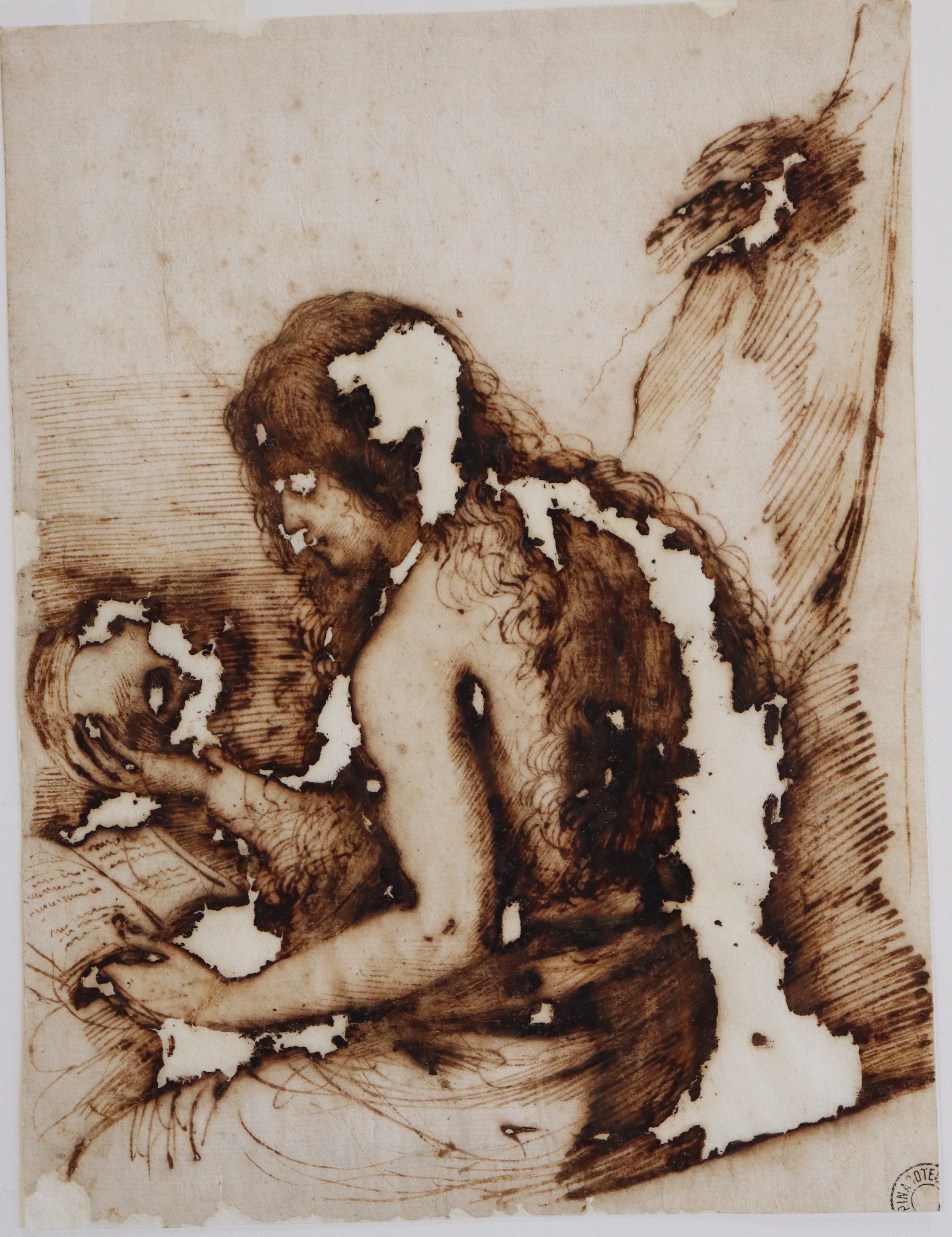 Maddalena penitente (disegno, opera isolata) di Gennari, Cesare (attribuito) - ambito emiliano (XVII)