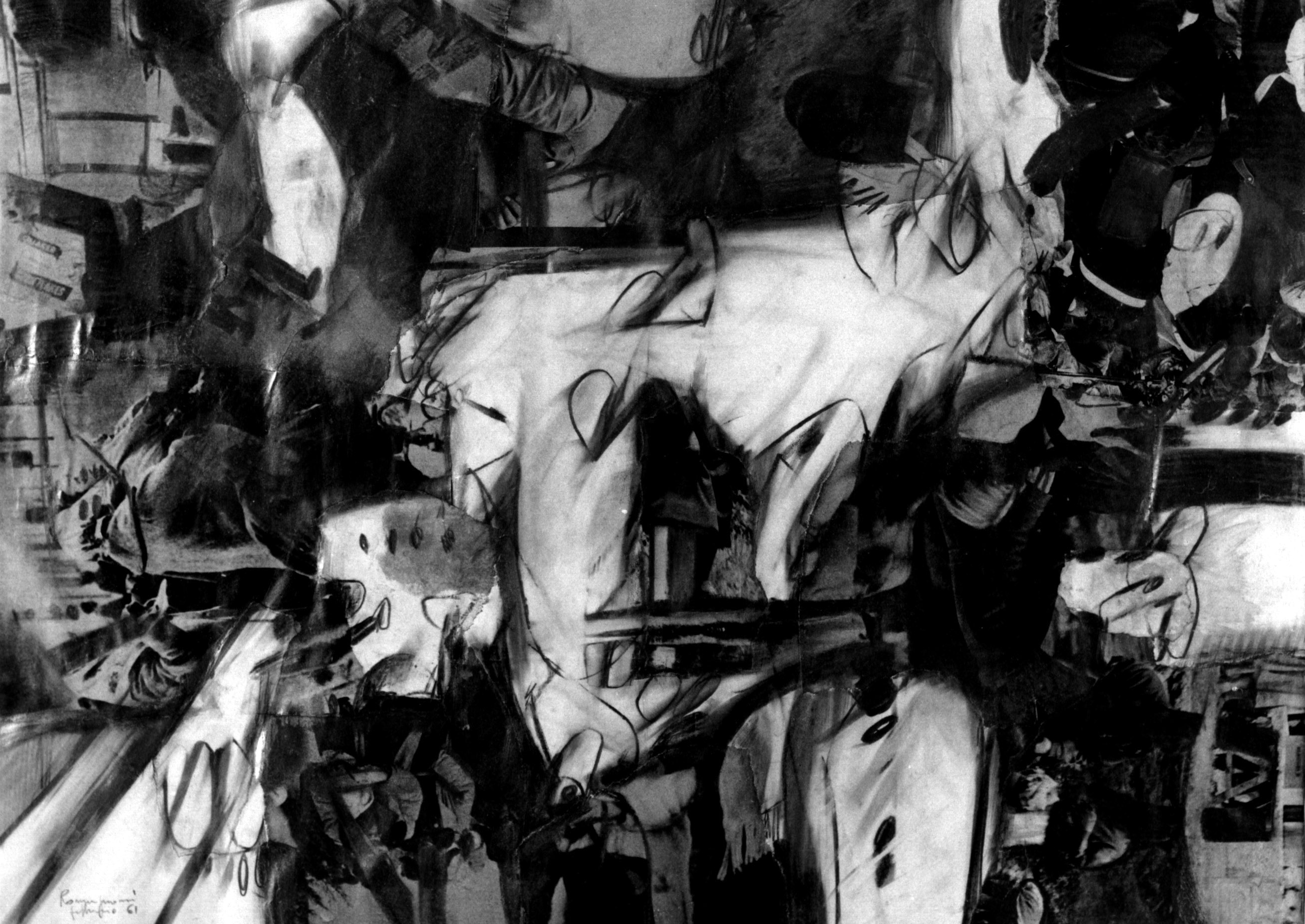 Composizione, composizione astratta (dipinto, opera isolata) di Romagnoni Bepi - ambito italiano (sec. XX)