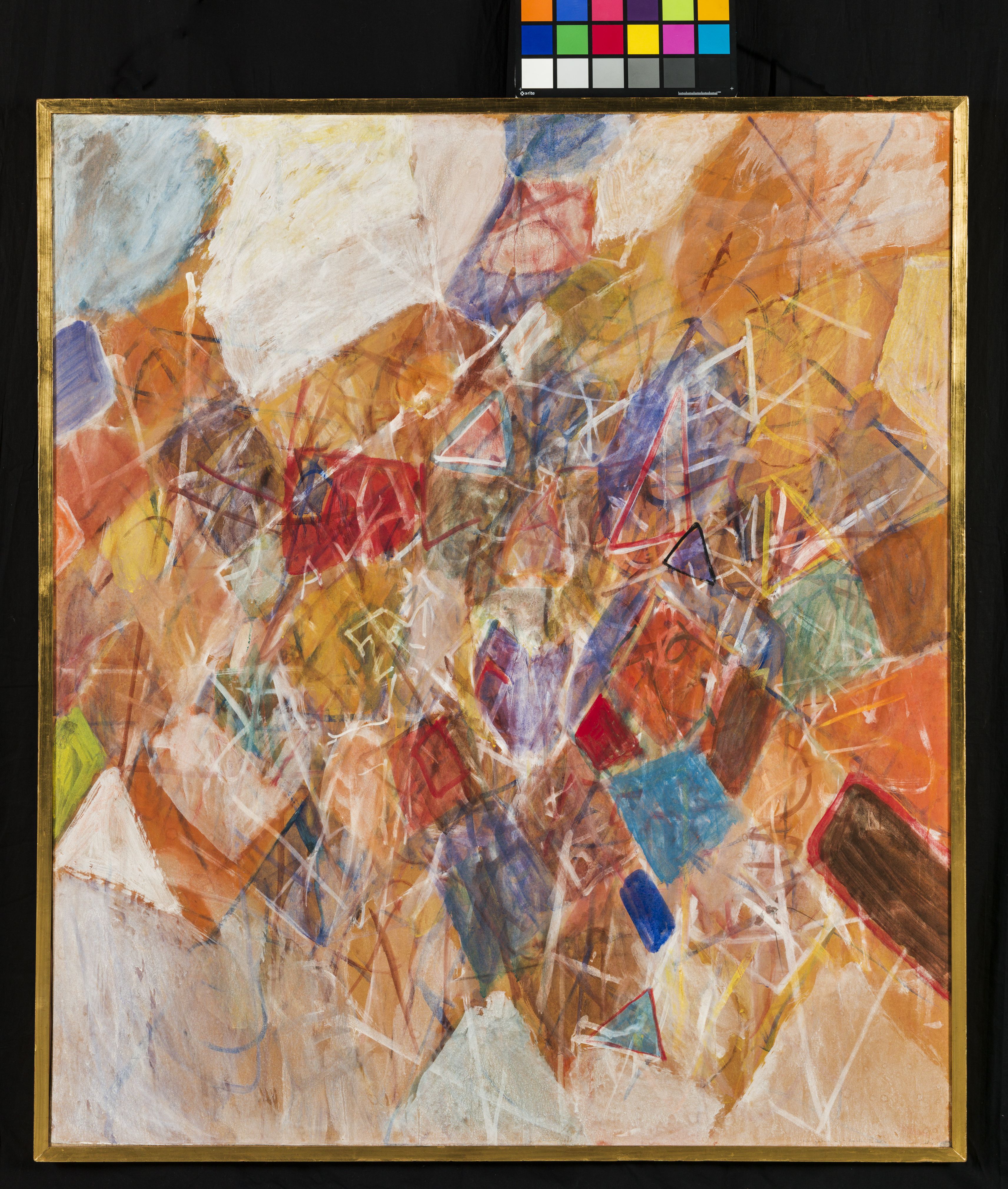 Composizione, composizione astratta (dipinto, opera isolata) di Parmeggiani Tancredi - ambito italiano (sec. XX)