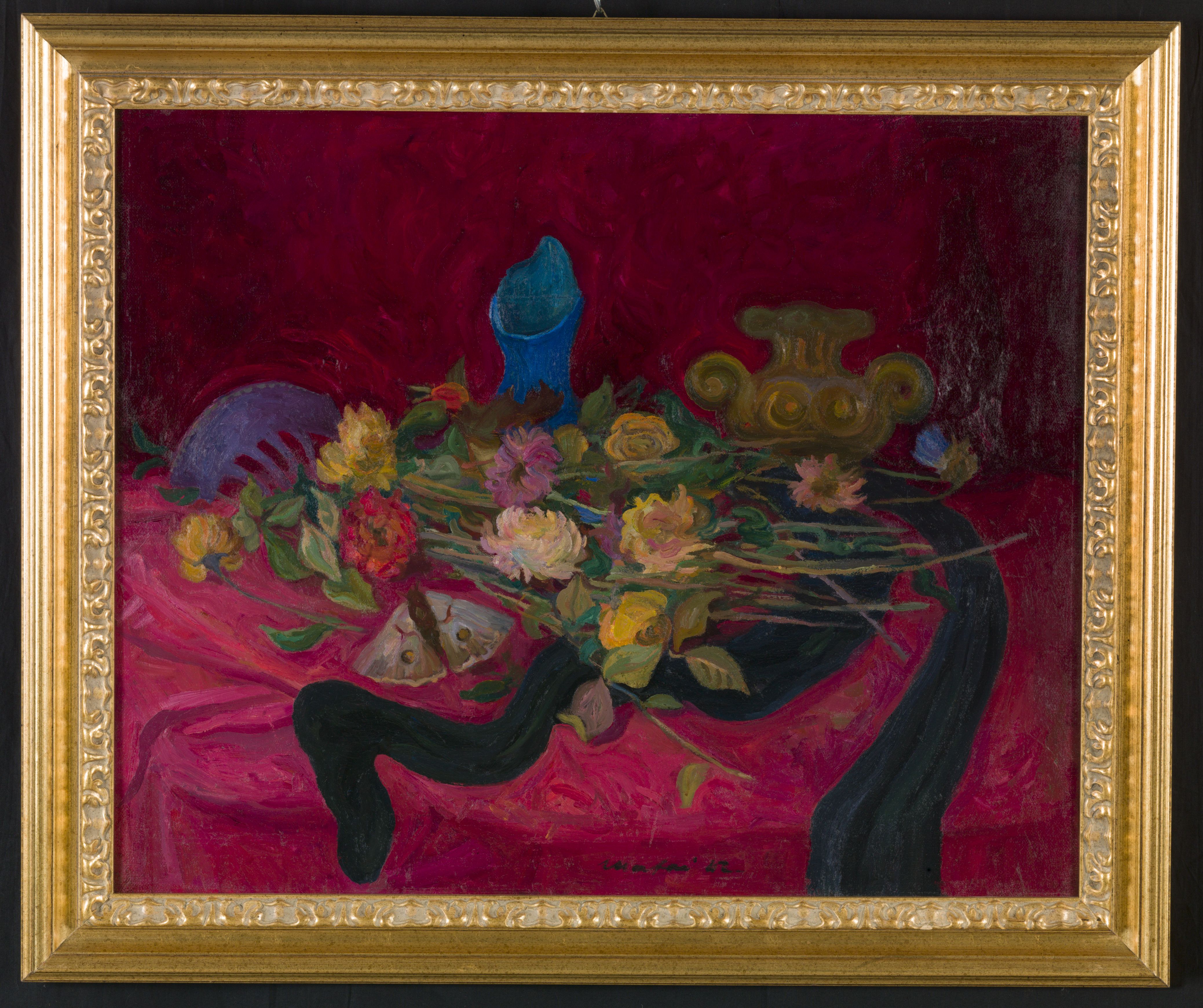 Fiori, natura morta con fiori (dipinto, opera isolata) di Mafai Mario - ambito romano (sec. XX)