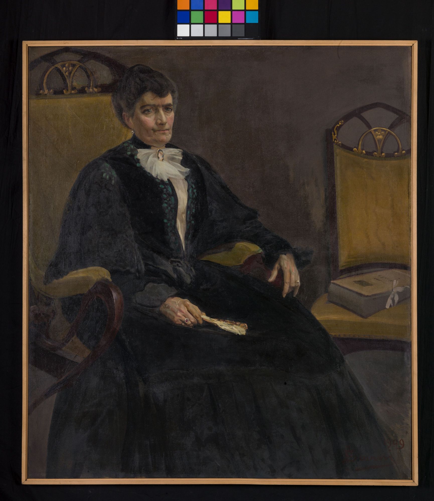 Ritratto di Giulietta Forti, ritratto femminile (dipinto, opera isolata) di Savini, Alfredo - ambito italiano (XX)