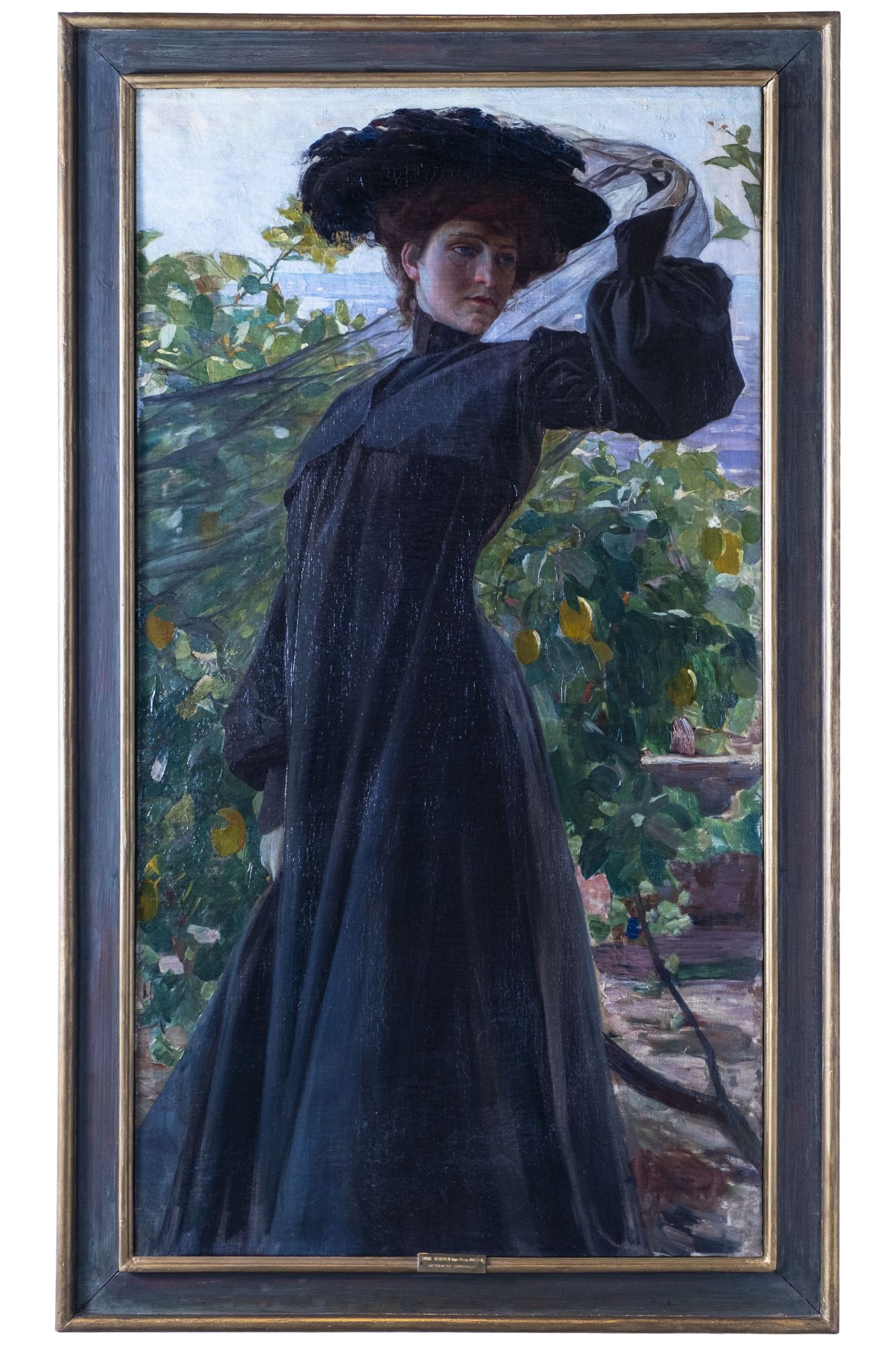 Ritratto della Sig.na Teresa Vignola, ritratto femminile (dipinto, opera isolata) di Savini, Alfredo - ambito italiano (primo quarto XX)