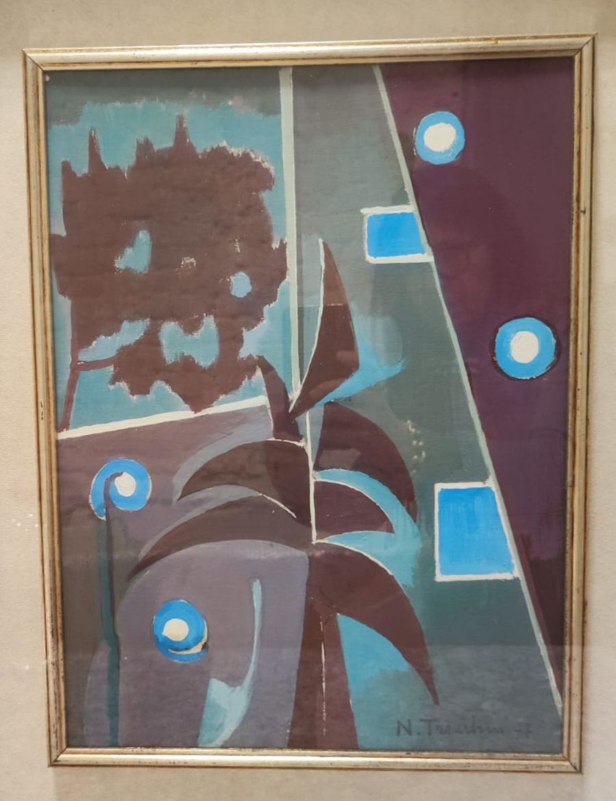 Composizione, composizione astratta (dipinto, opera isolata) di Trentini, Nurdio - ambito italiano (ultimo quarto XX)