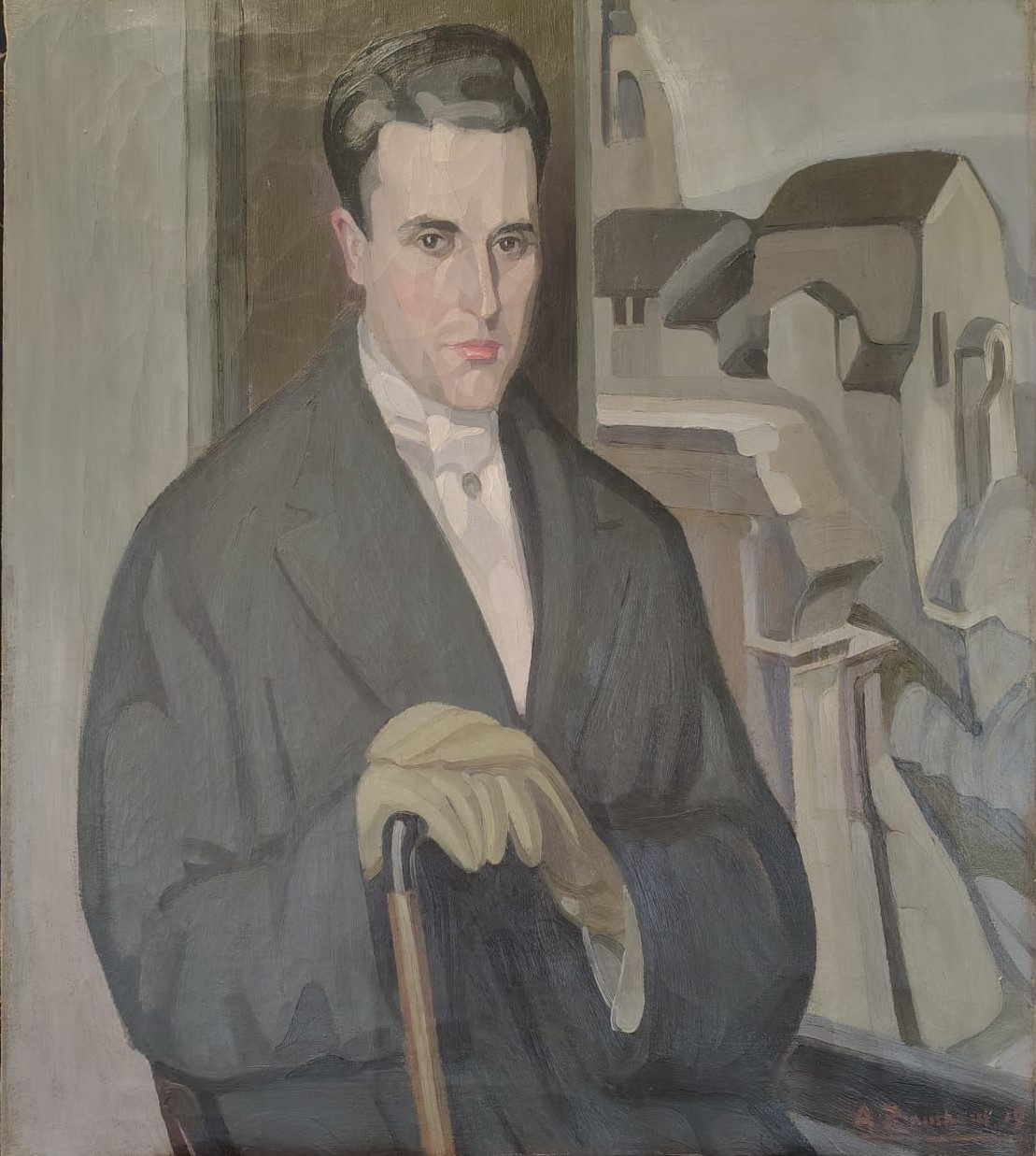 Ritratto di Quirino Zampieri, ritratto maschile (dipinto, opera isolata) di Zamboni, Angelo - ambito italiano (primo quarto XX)
