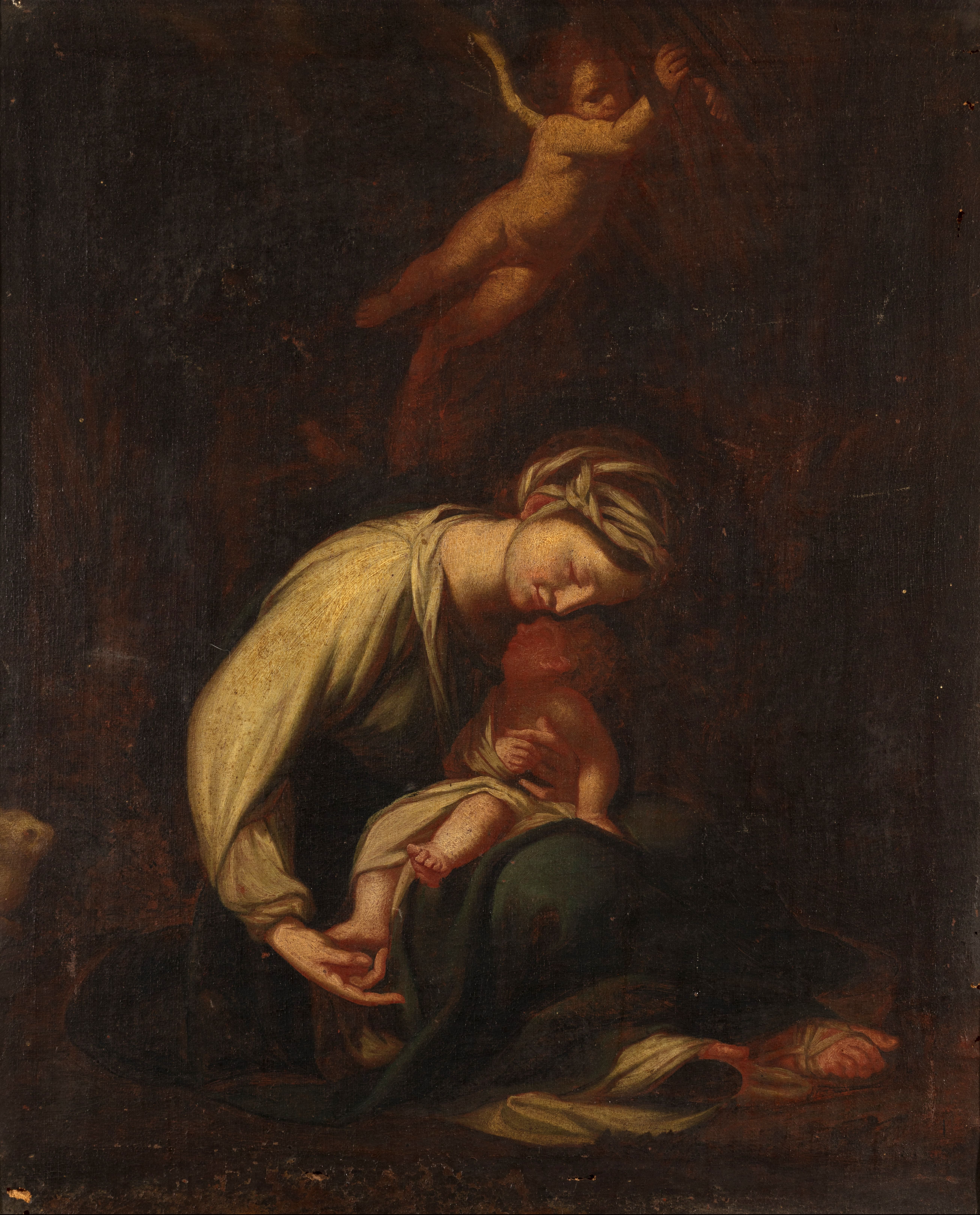 Riposo durante la fuga in Egitto, Riposo durante la fuga in Egitto (dipinto, opera isolata) di Allegri Antonio detto Correggio (maniera) - ambito emiliano (terzo quarto XVII secolo)