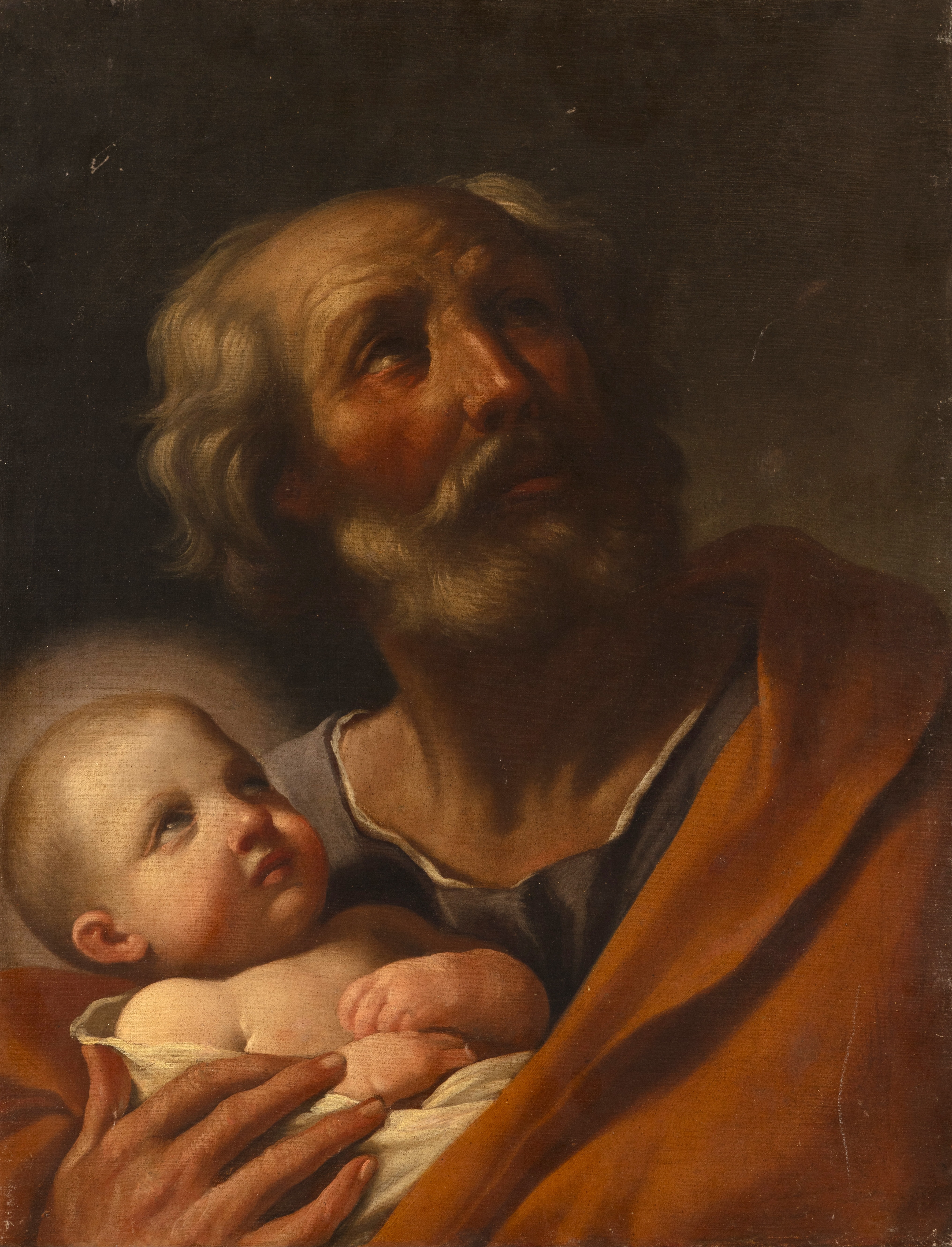 San Giuseppe col Bambino, San Giuseppe col Bambino (dipinto, opera isolata) di Franceschini Marcantonio (maniera) - ambito emiliano (fine/ metà XVII-XVIII secolo)