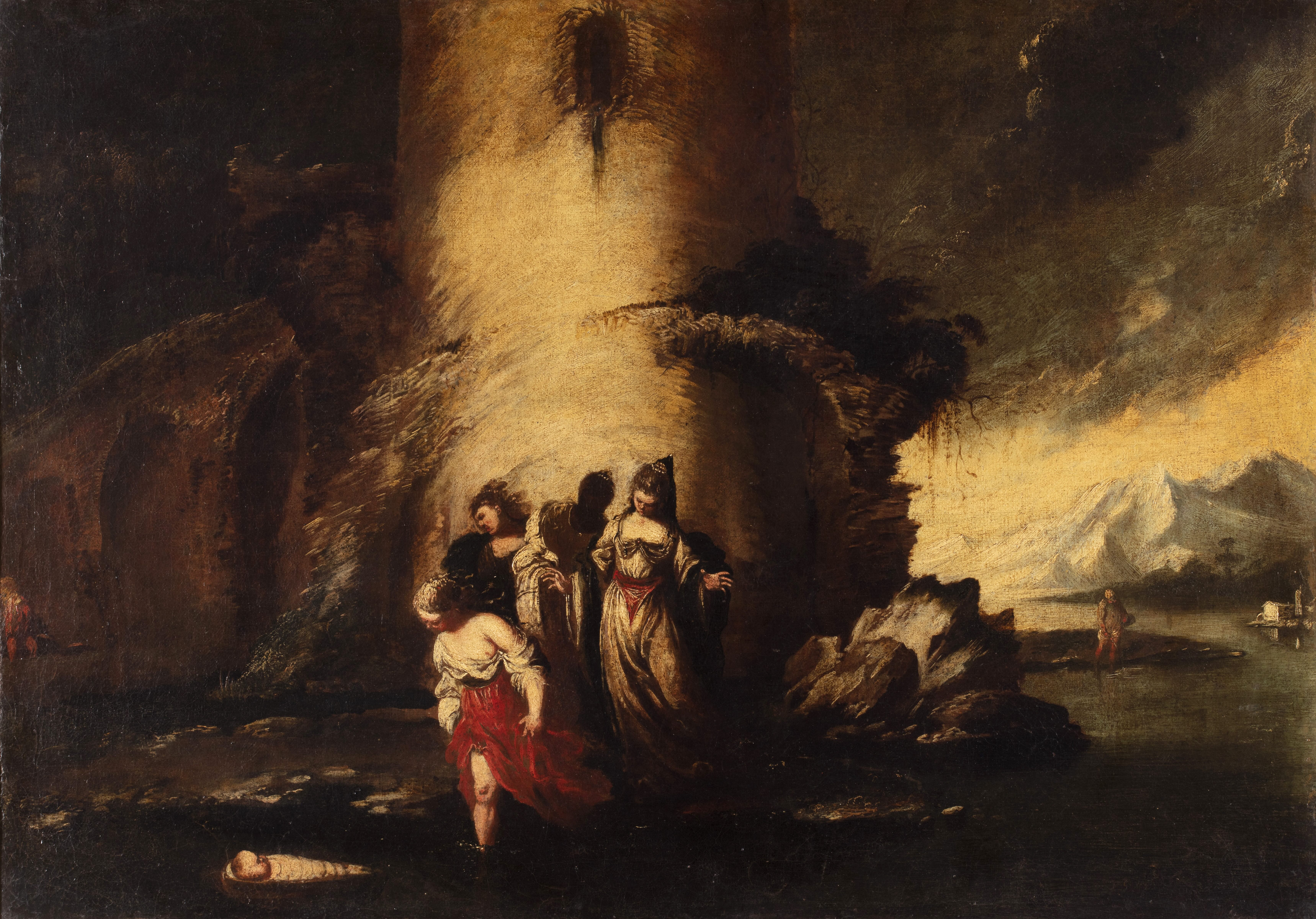 Mosè salvato dalle acque, Mosè salvato dalle acque (dipinto, opera isolata) di Travi Antonio - ambito genovese (metà XVII secolo)