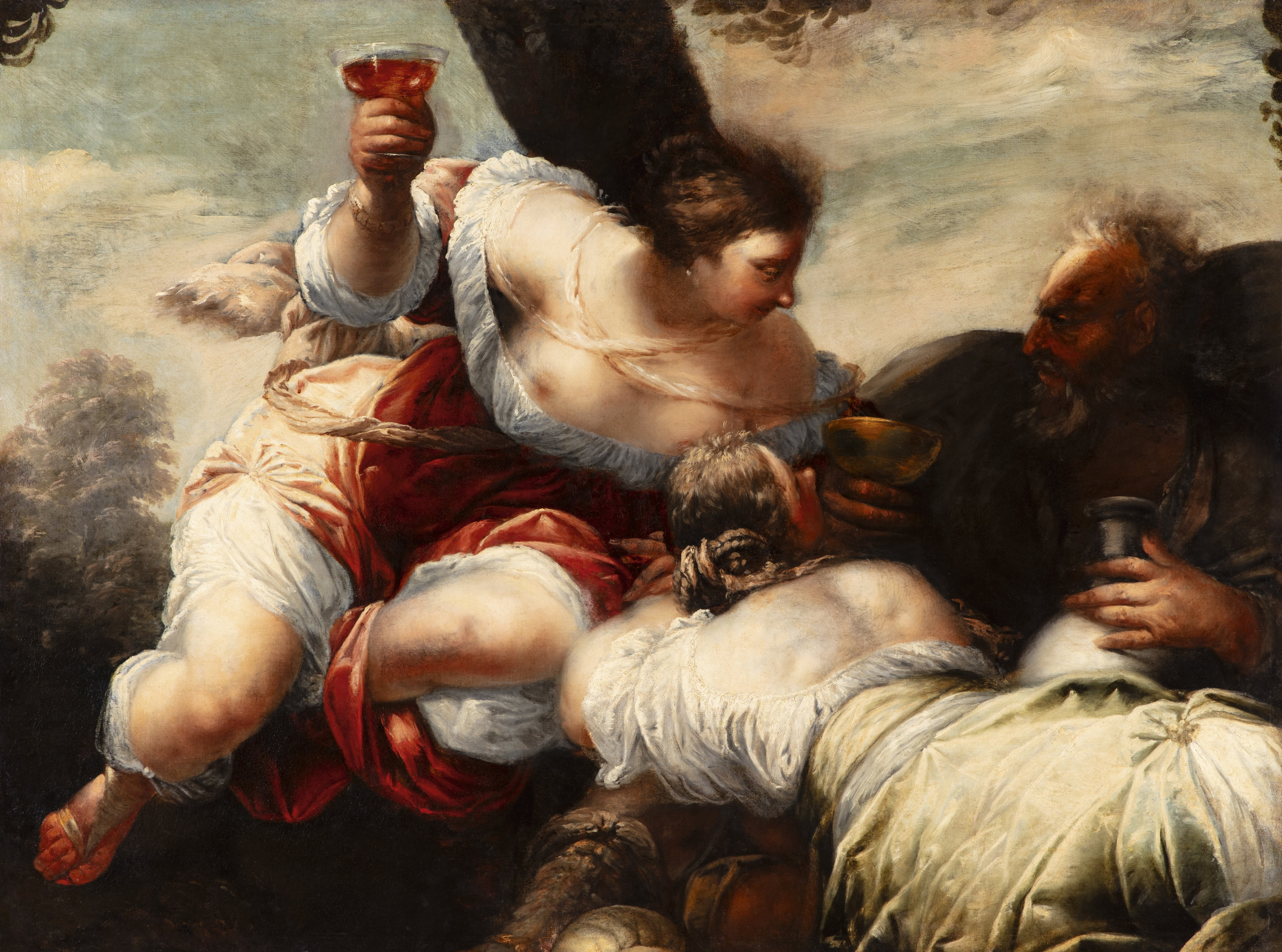 Loth e le figlie, Loth e le figlie (dipinto, opera isolata) di Mazzoni Sebastiano (attribuito) - ambito veneziano (metà XVII secolo)