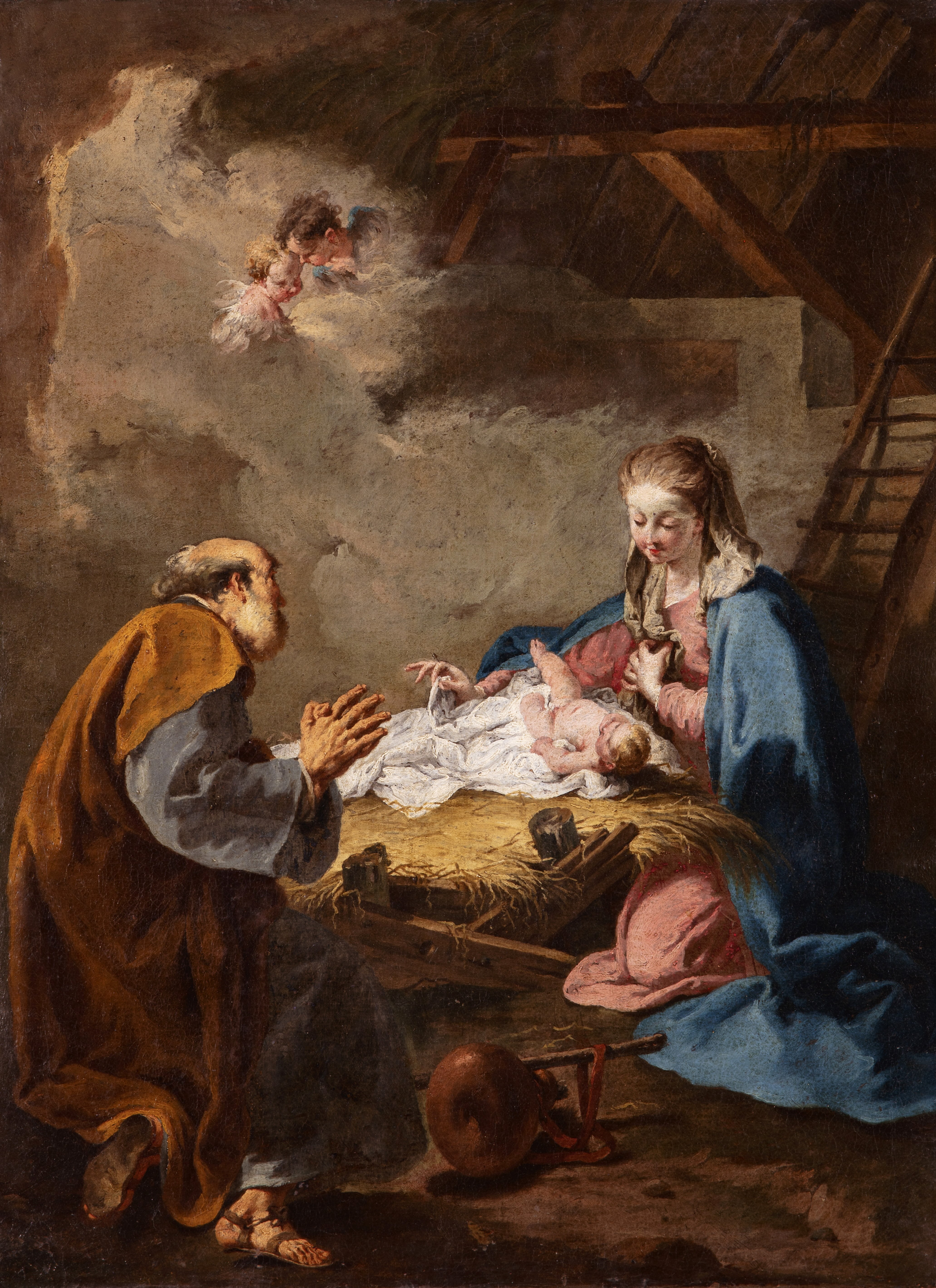 Natività, Natività (dipinto, opera isolata) di Pittoni Giovanni Battista - ambito veneziano (secondo quarto XVIII secolo)