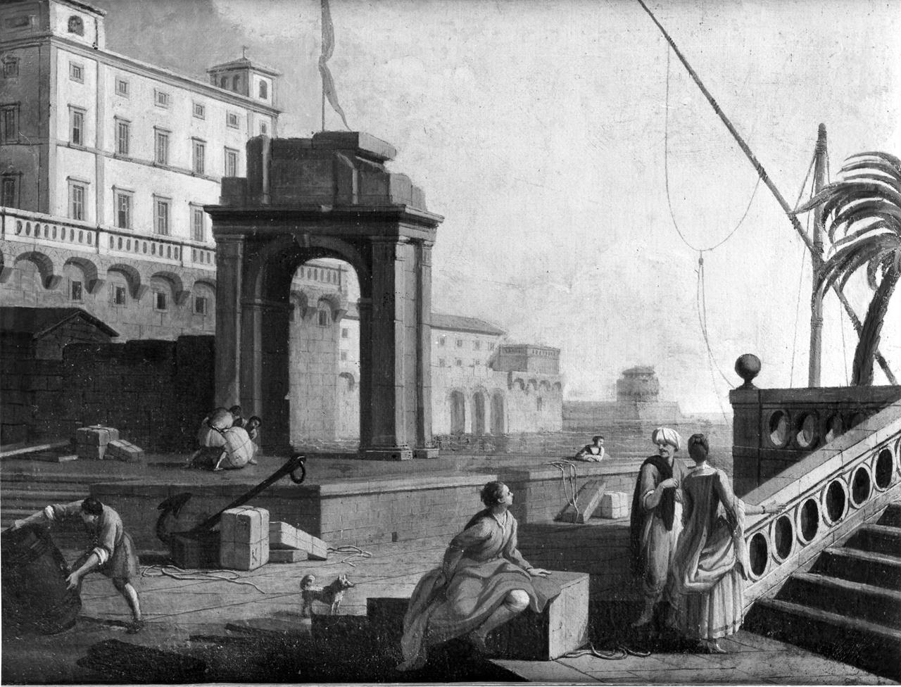 veduta del Porto di Livorno (dipinto) di Cioci Antonio (XVIII)