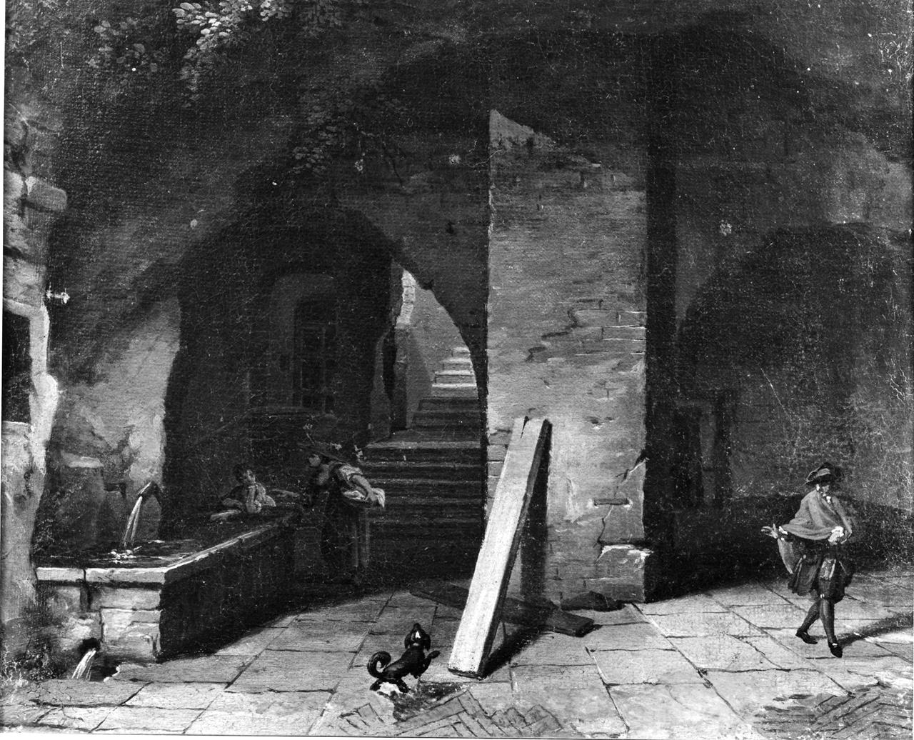 veduta di casa rustica (dipinto) di Cioci Antonio (XVIII)