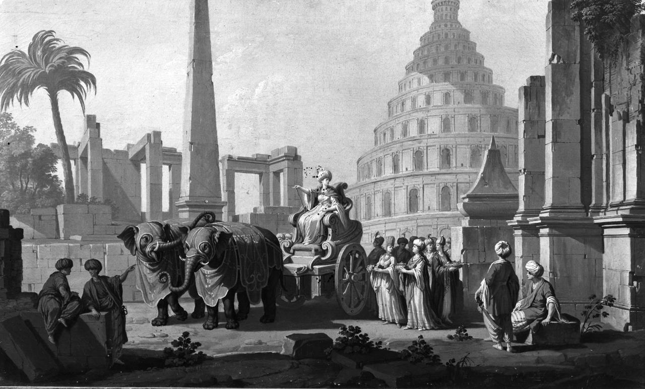 allegoria dell'Asia (dipinto) di Zocchi Giuseppe (XVIII)