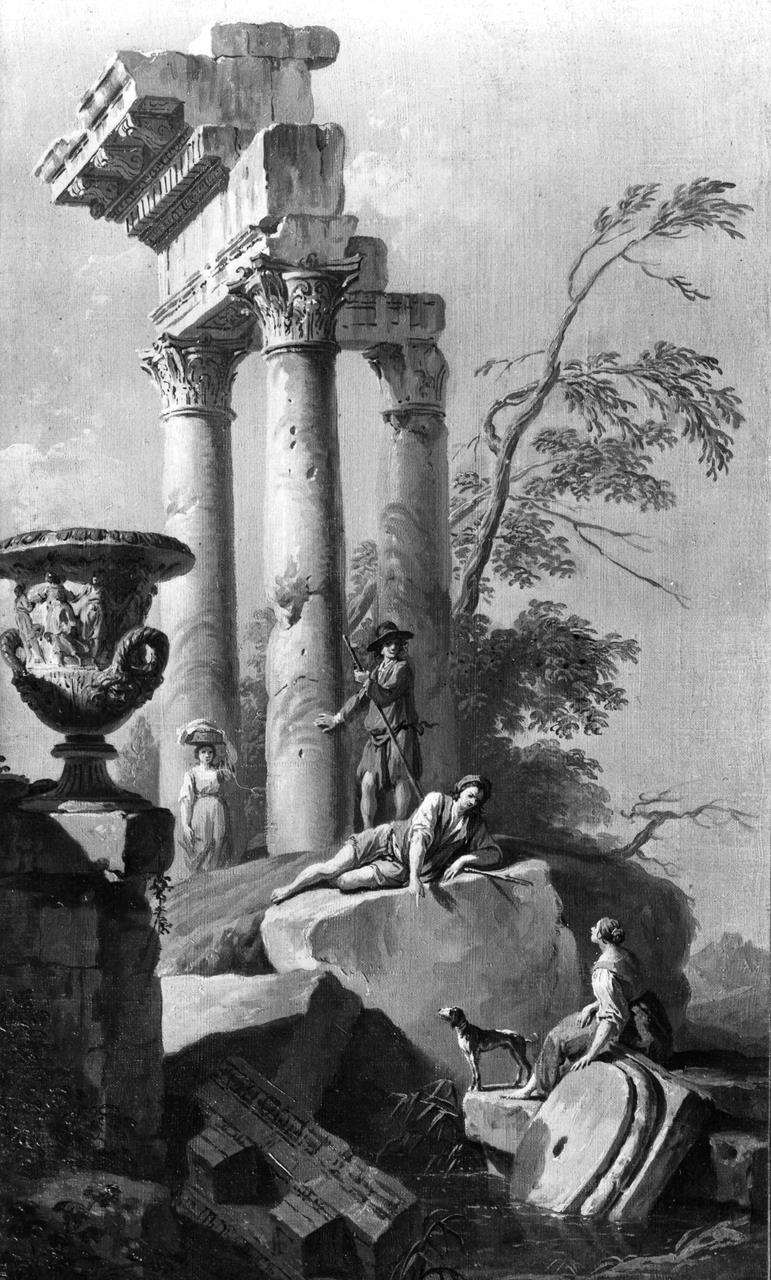 rovine con figure (dipinto) di Zocchi Giuseppe (XVIII)