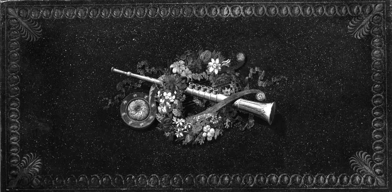 strumenti musicali con ghirlanda di fioriV (dipinto) di Giorgi Giovanni Battista (XIX)