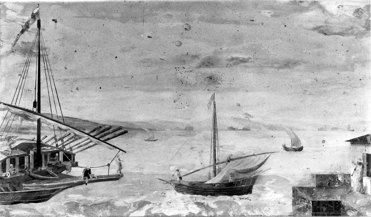 veduta di porto (dipinto) di Cianchi Giuseppe (XVIII)