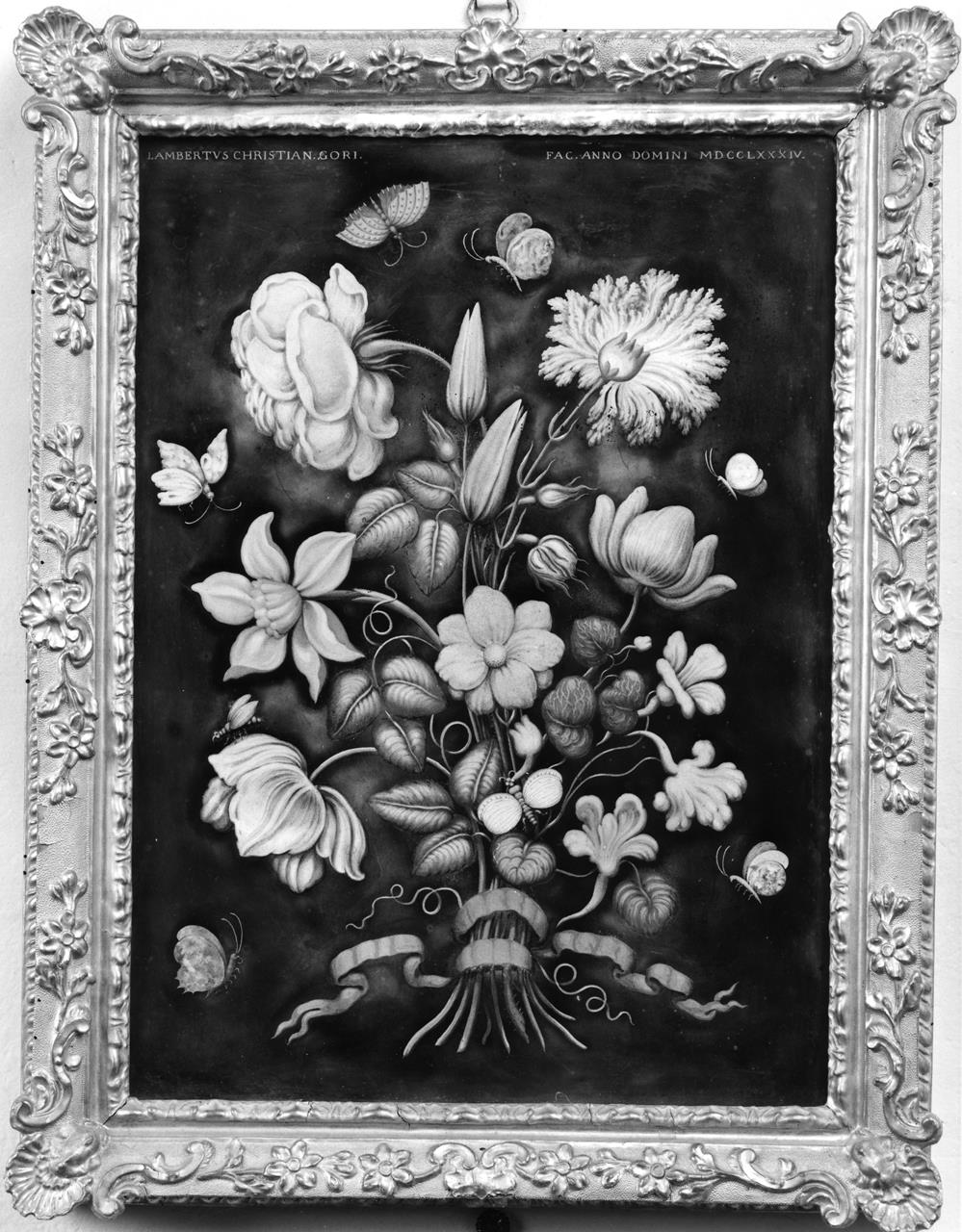 Fiori e farfalle (dipinto) di Gori Lamberto Cristiano (XVIII)