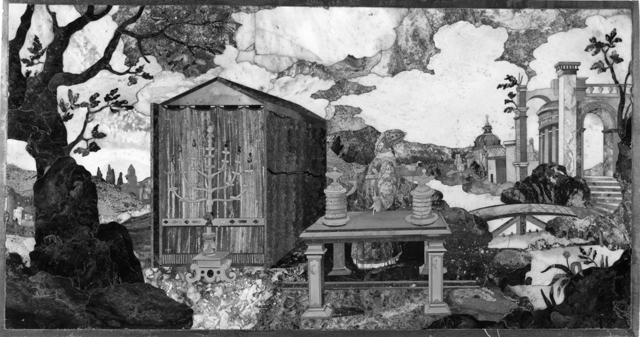 Melchisedec e il candelabro del Tempio (formella) - manifattura granducale (primo quarto sec. XVII)