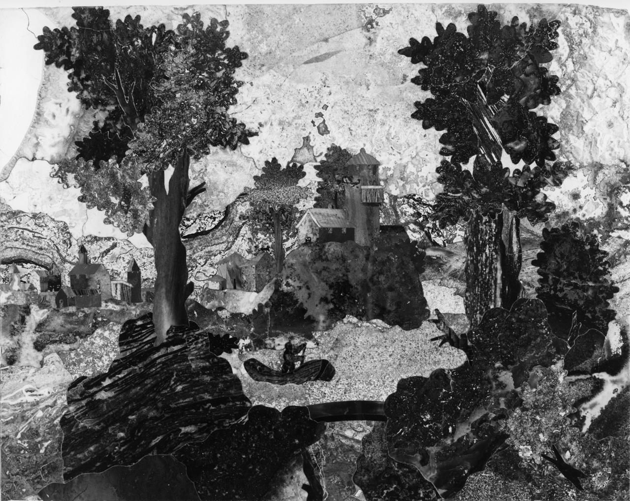 paesaggio fluviale (formella) - manifattura di Praga (inizio XVII)