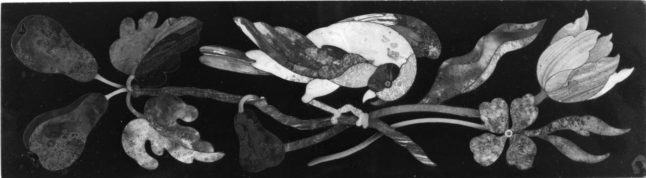 uccello, fiore e frutta (formella) - manifattura granducale (prima metà XVIII)