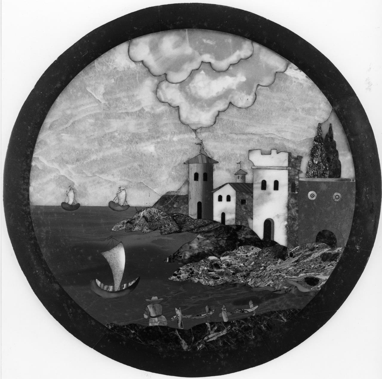 paesaggio marino (formella) - manifattura granducale (inizio XVIII)