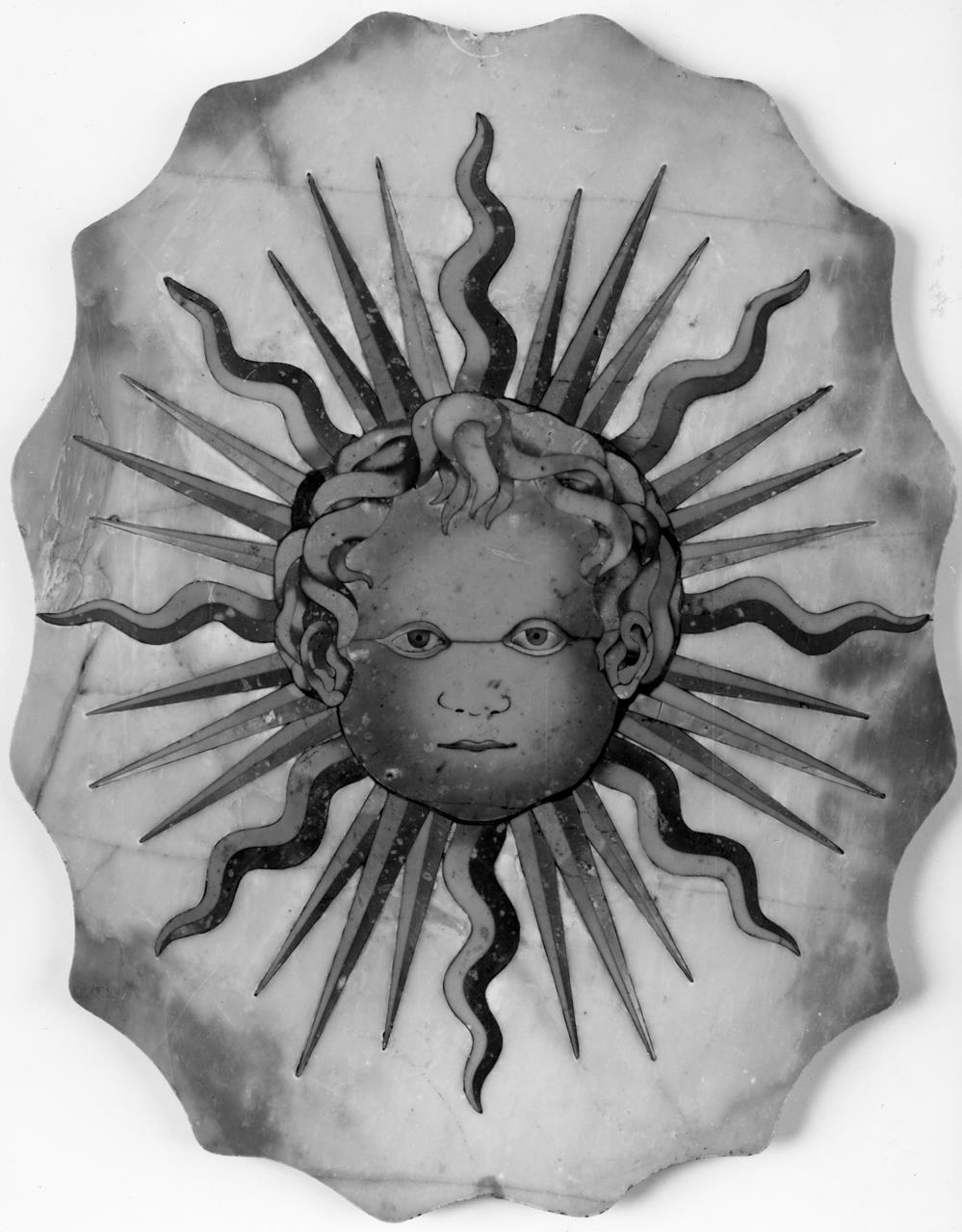 testa di cherubino raggiante (formella) - manifattura granducale (XVIII)