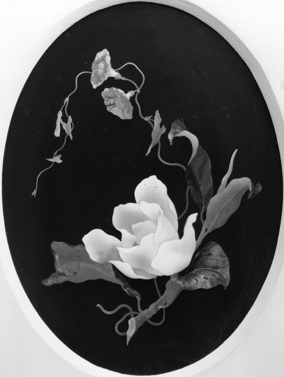 magnolia e convolvoli (formella) - manifattura fiorentina (XIX)