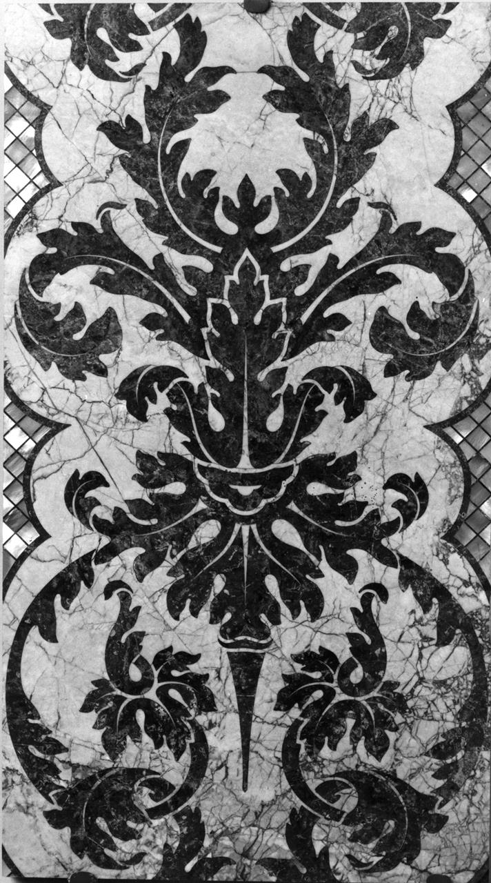 ornato ad imitazione di damasco (formella) - manifattura fiorentina (XIX)