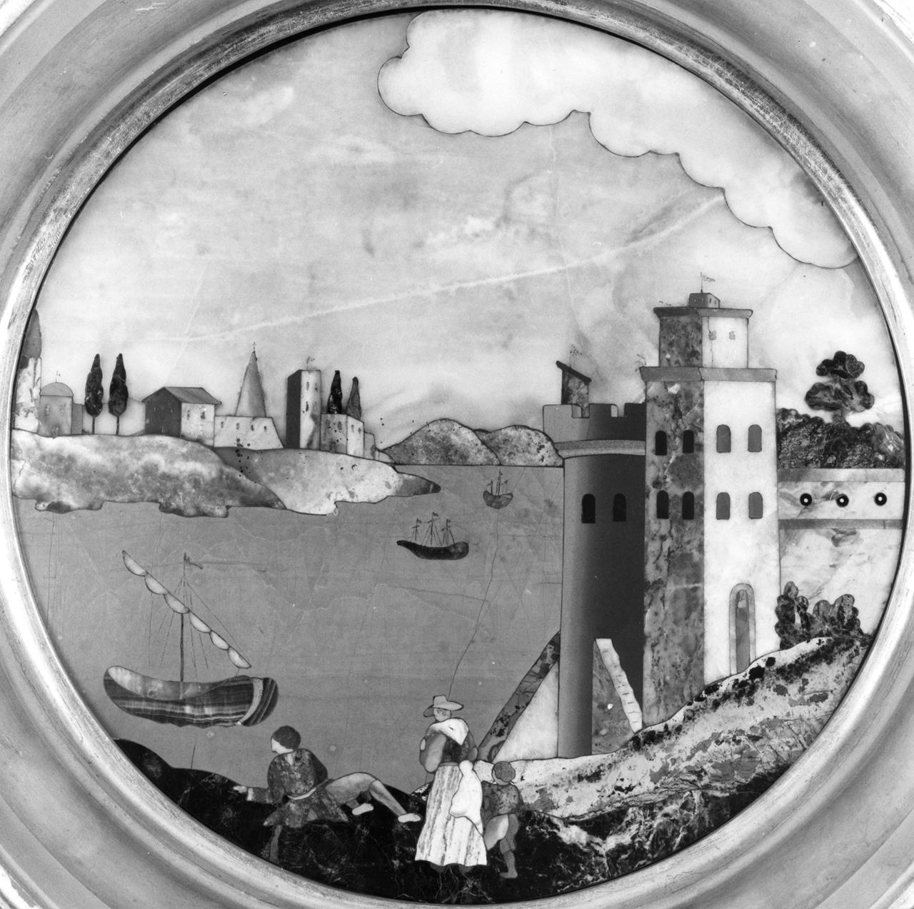 Paesaggio marino (formella) - manifattura granducale (inizio XVIII)