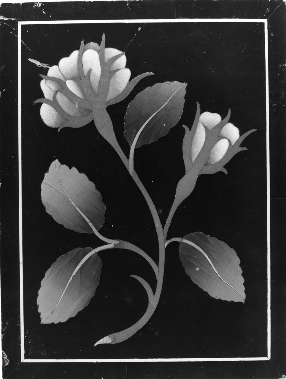 Rosa (formella) - manifattura granducale (ultimo quarto XVII)