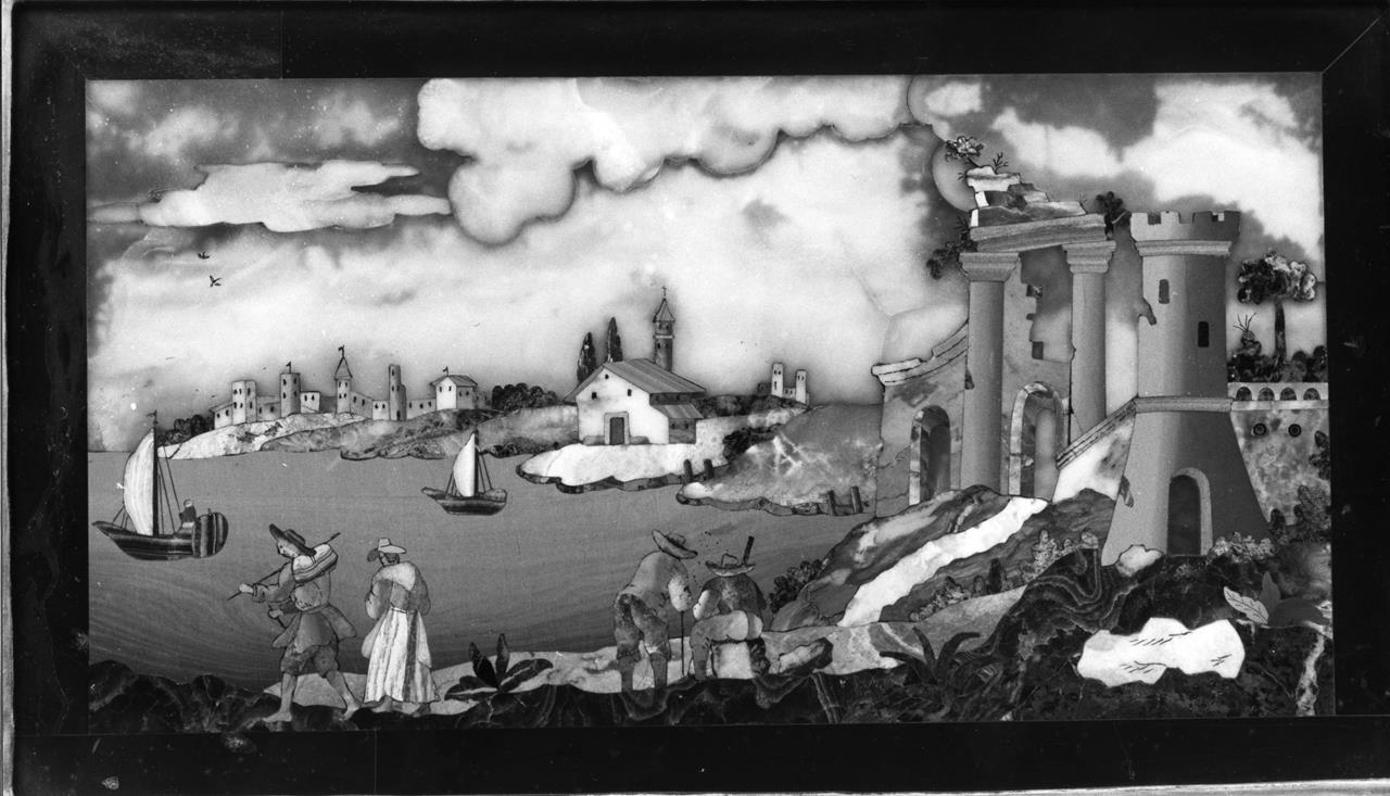 Paesaggio (formella) - manifattura granducale (fine/ inizio XVII-XVIII)