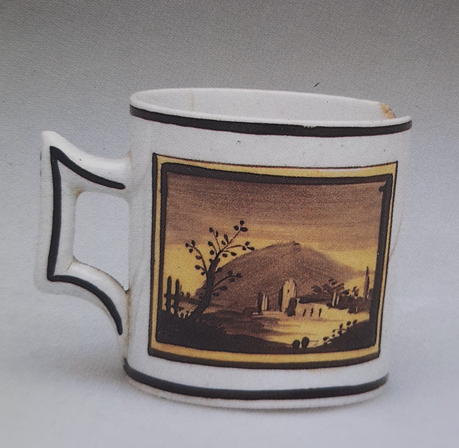 tazzina con piattino di Manifattura Antonibon, Nove, periodo Baroni (bottega) - manifattura novese (primo quarto XIX)