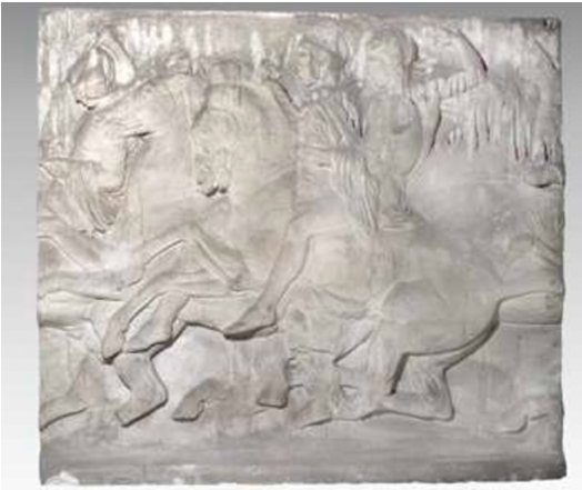 Parata dei cavalieri, fregio settentrionale del Partenone, Scena di parata (scultura/copia, elemento d'insieme) - ambito italiano (primo quarto XX)