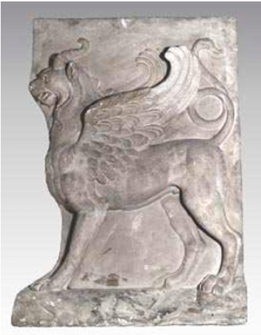 Bassorilievo con Amorino e Grifo, del Fregio degli Amorini, Bassorilievo (scultura/copia, elemento d'insieme) - ambito italiano (primo quarto XX)