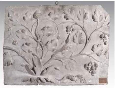 Bassorilievo con decorazione a foglie di vite, Bassorilievo decorativo (scultura/copia, opera isolata) - ambito italiano (primo quarto XX)