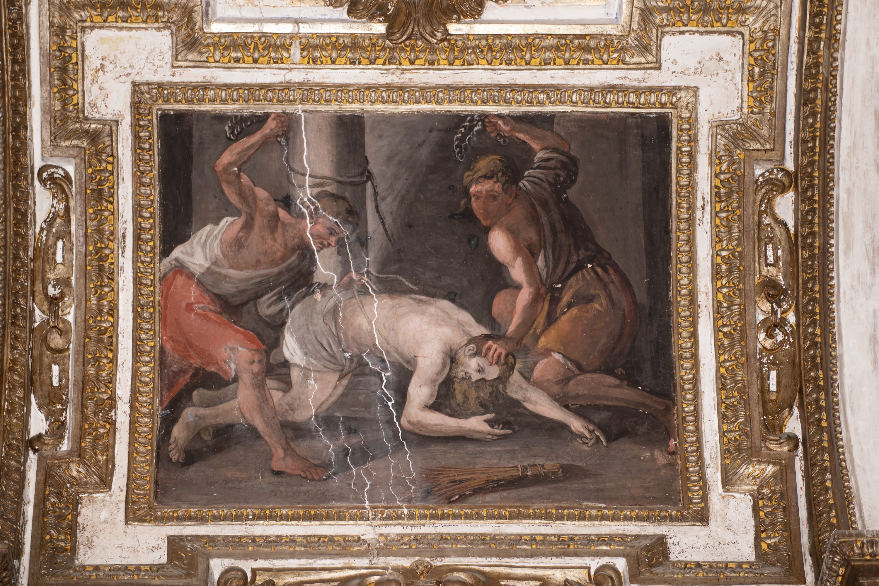 flagellazione di Cristo (decorazione plastico-pittorica, elemento d'insieme) di De Popoli Giacinto (maniera) (sec. XVII)