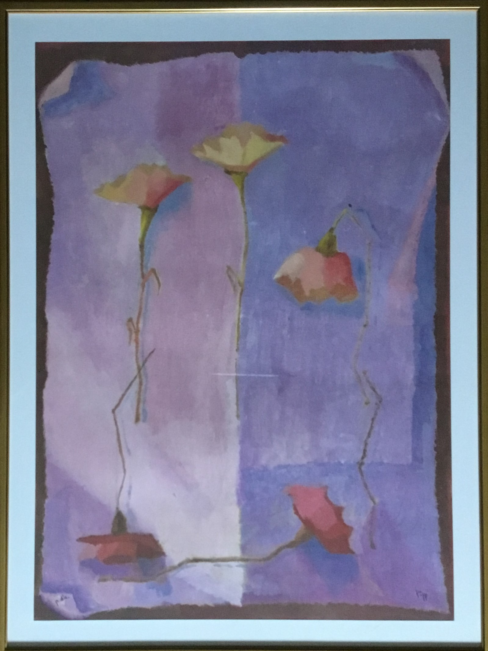 Prova d'artista, Fiori su foglio di carta (stampa, stampa composita) di Poggi d'Angelo Marina (attribuito) - ambito romano (fine/ inizio XX)