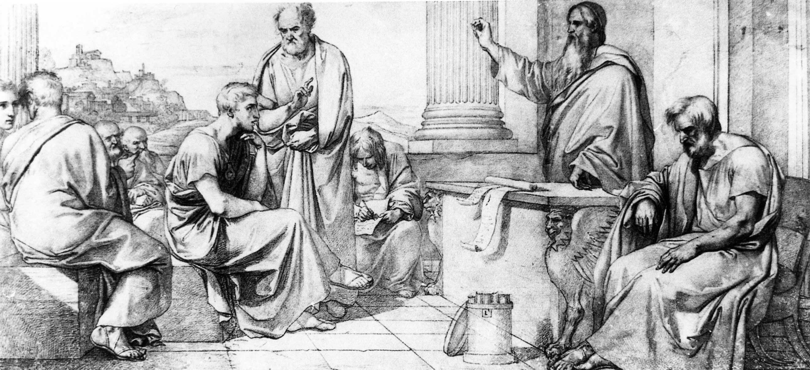 Cesare a Rodi (disegno preparatorio, serie) di Bezzuoli Giuseppe (XIX)